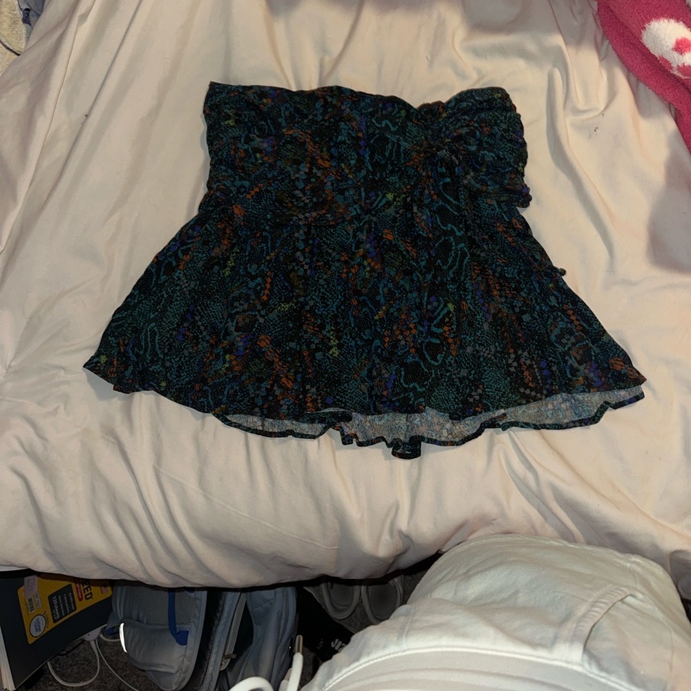Free People Black and Blue Skater Skirt - Picture 4 of 4